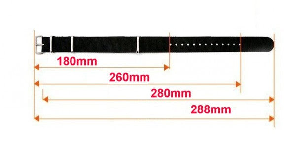 The Saint Nato watch strap - Red/White/Black 20mm